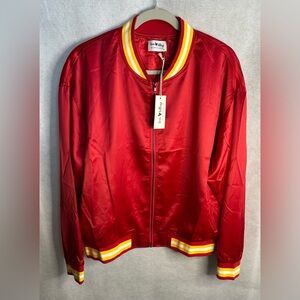 Kansas City Women’s Red Satin Bomber Jacket NWT